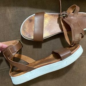Brown leather sandals
